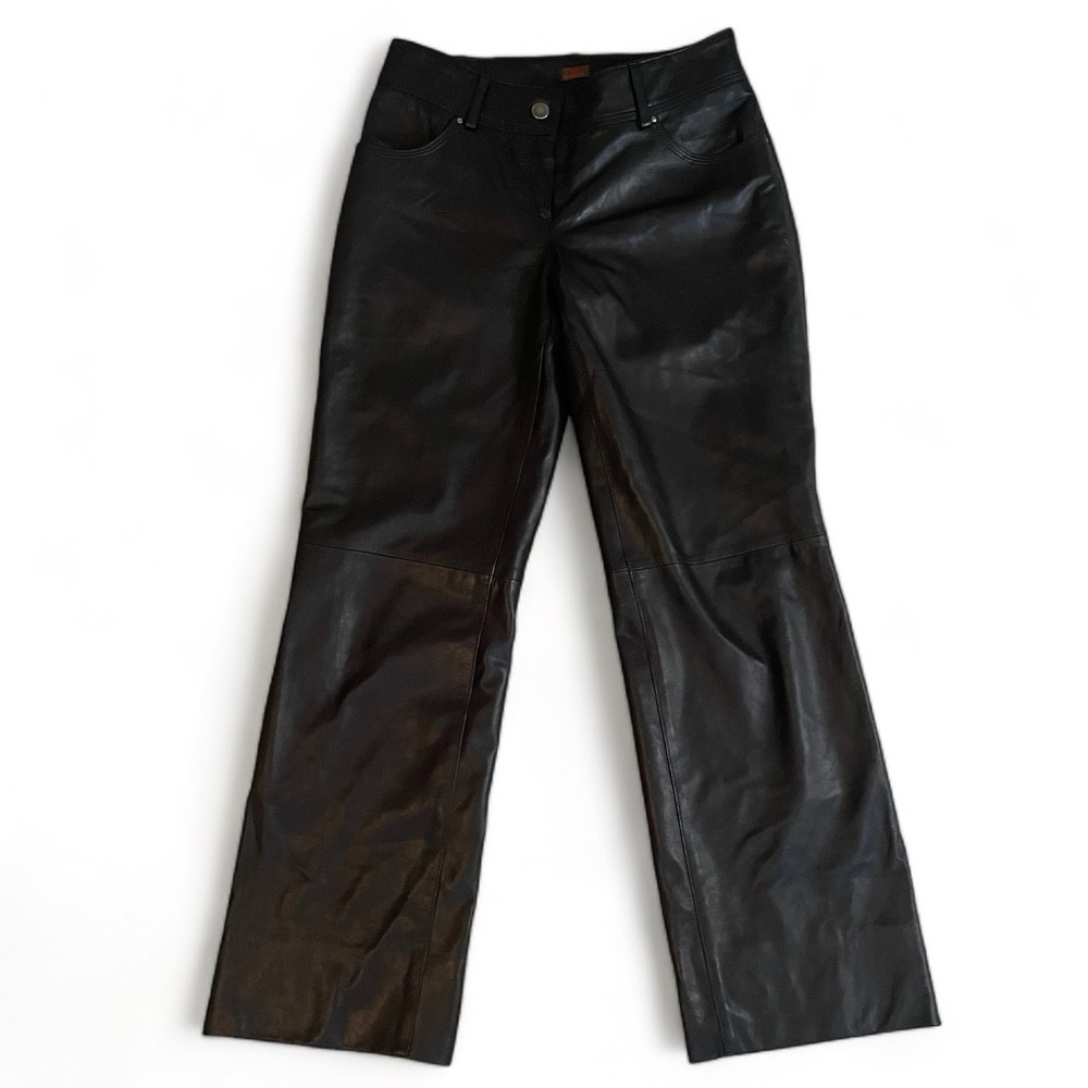 DANIER Black Leather Pants Size 4 buttery soft Mob‎ Wife Y2K Vintage Vibes 90’s